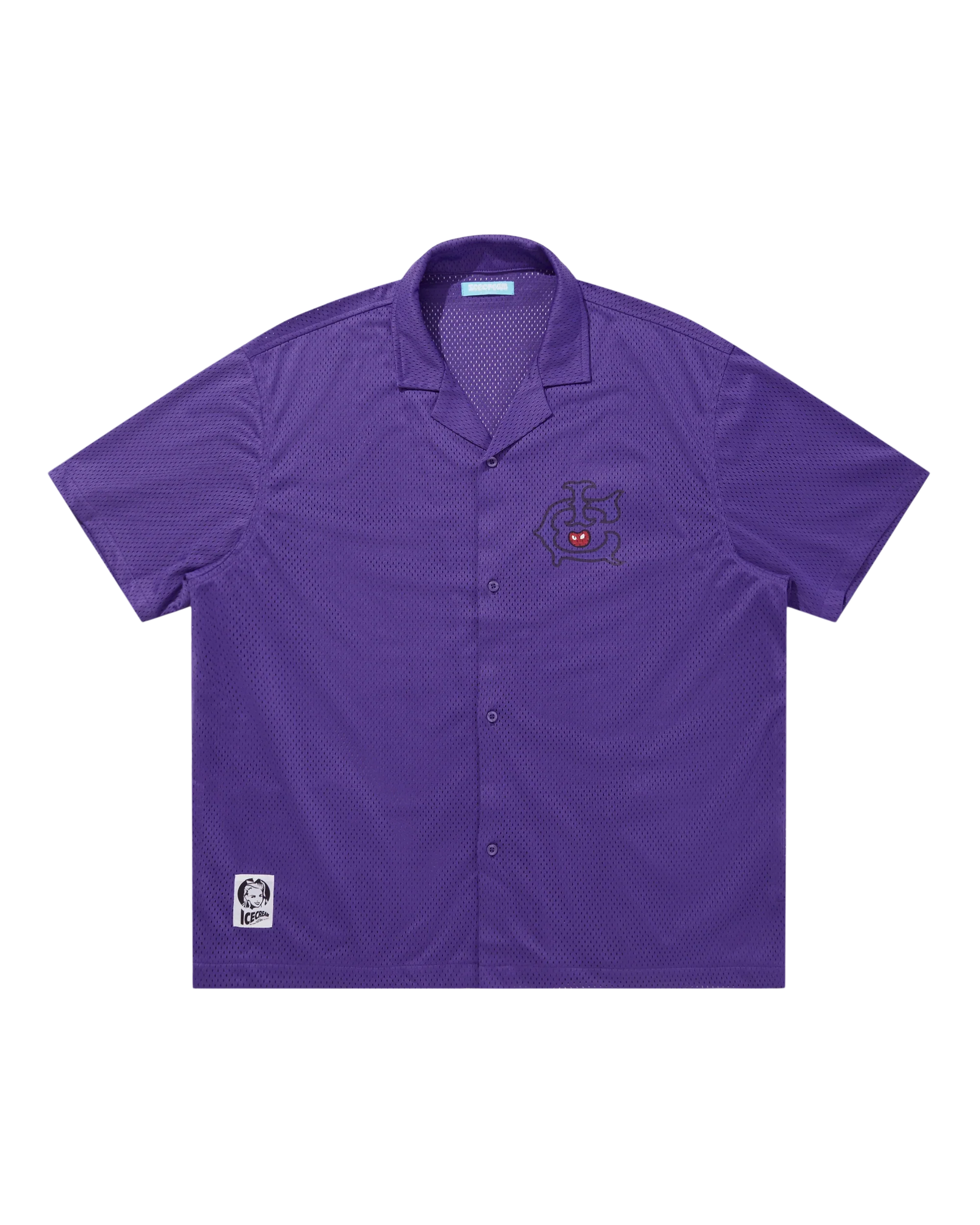 Open Collar Mesh SS Shirt